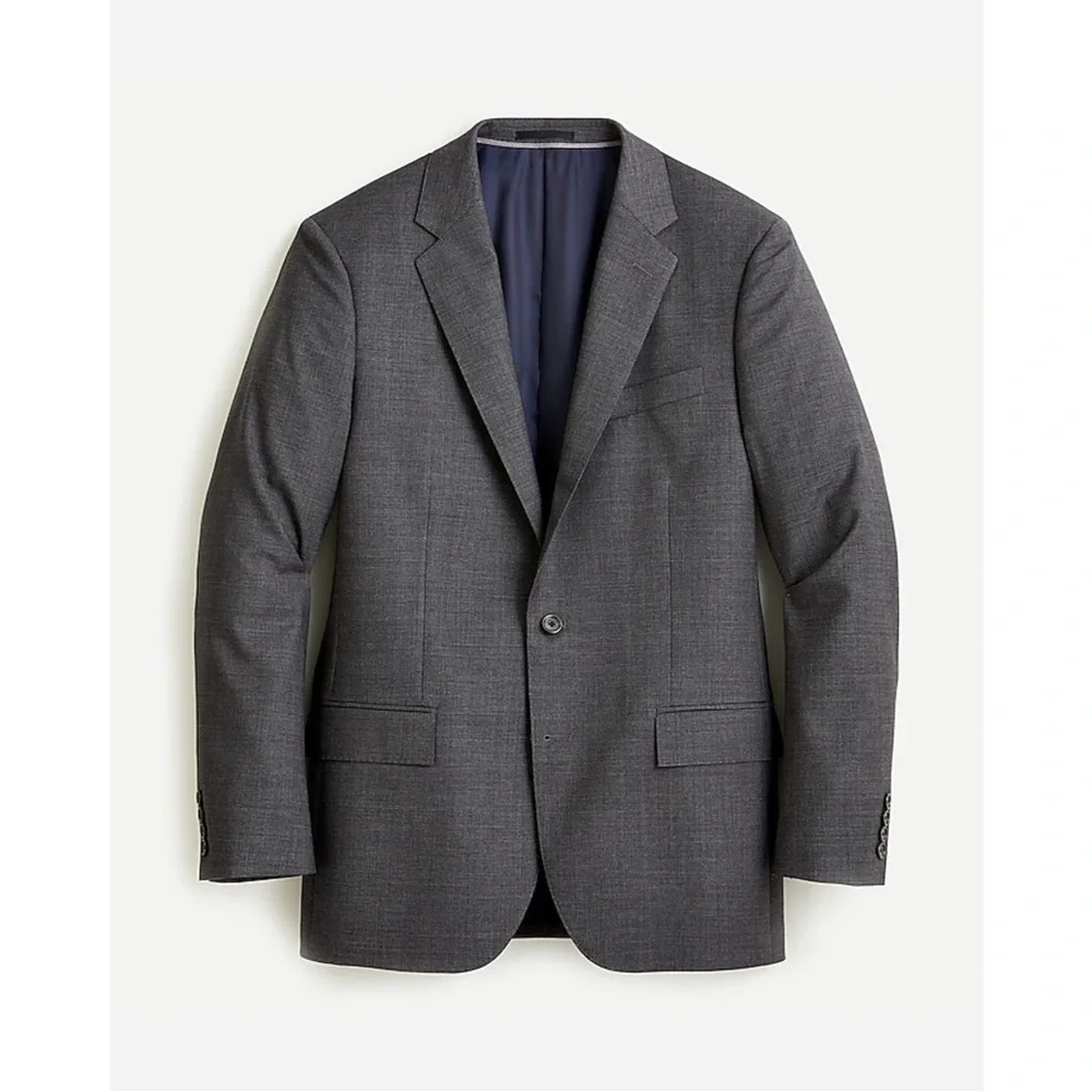 J Crew Ludlow Blazer Mens Size 40R Grey Wool Double Button Sport Jacket Coat
